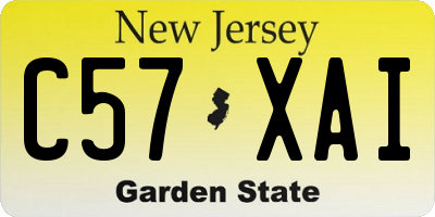 NJ license plate C57XAI