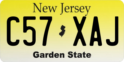 NJ license plate C57XAJ