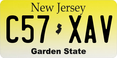 NJ license plate C57XAV
