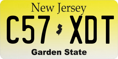 NJ license plate C57XDT