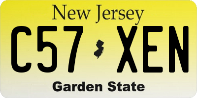 NJ license plate C57XEN