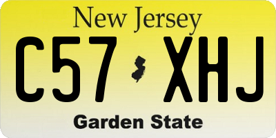 NJ license plate C57XHJ
