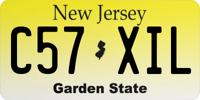 NJ license plate C57XIL