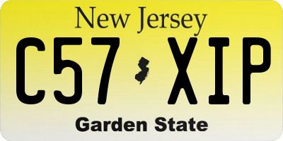 NJ license plate C57XIP