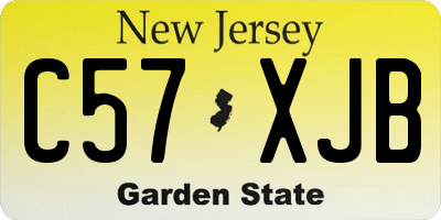 NJ license plate C57XJB