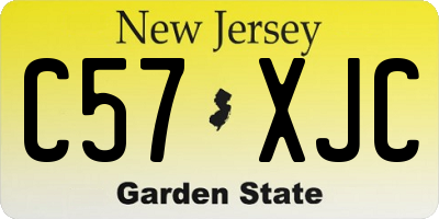 NJ license plate C57XJC