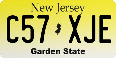 NJ license plate C57XJE