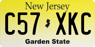 NJ license plate C57XKC