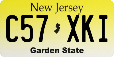 NJ license plate C57XKI