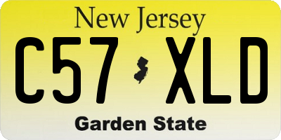 NJ license plate C57XLD