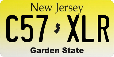NJ license plate C57XLR