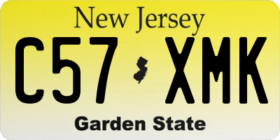 NJ license plate C57XMK