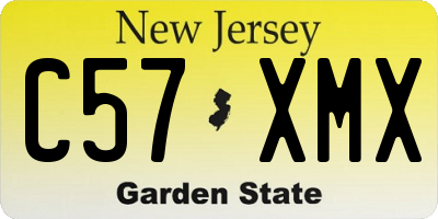 NJ license plate C57XMX