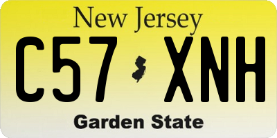 NJ license plate C57XNH