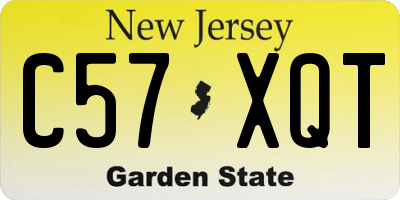 NJ license plate C57XQT