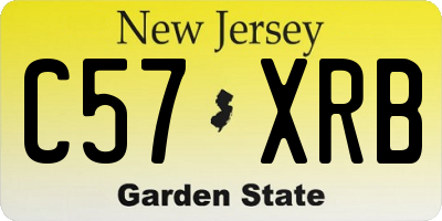 NJ license plate C57XRB