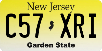 NJ license plate C57XRI