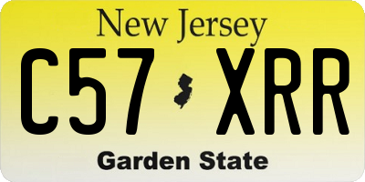NJ license plate C57XRR
