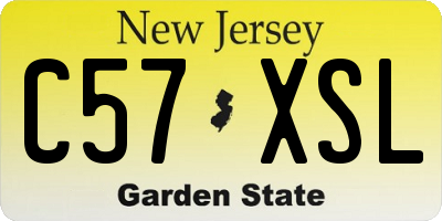 NJ license plate C57XSL