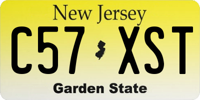 NJ license plate C57XST