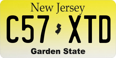 NJ license plate C57XTD