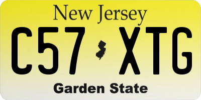NJ license plate C57XTG
