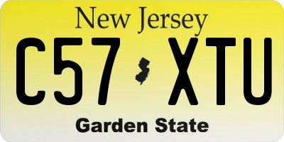 NJ license plate C57XTU
