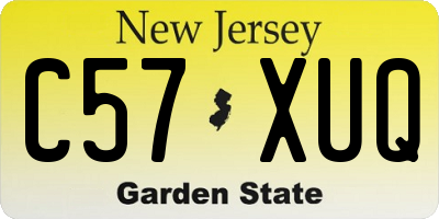 NJ license plate C57XUQ