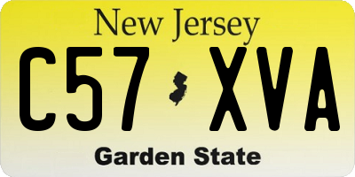 NJ license plate C57XVA