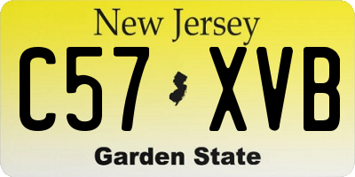 NJ license plate C57XVB