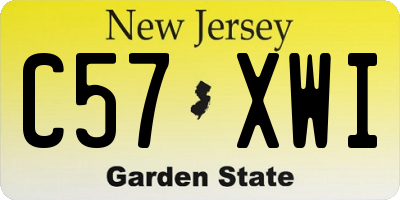 NJ license plate C57XWI