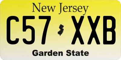 NJ license plate C57XXB