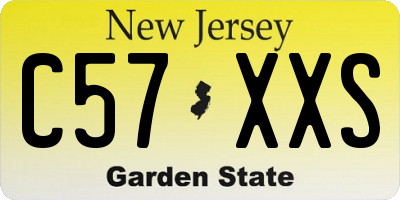 NJ license plate C57XXS