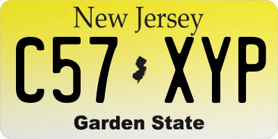 NJ license plate C57XYP