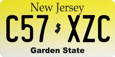 NJ license plate C57XZC
