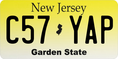 NJ license plate C57YAP