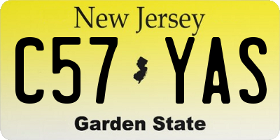 NJ license plate C57YAS
