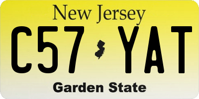 NJ license plate C57YAT