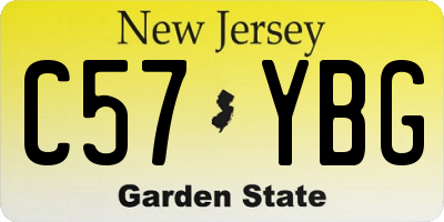NJ license plate C57YBG