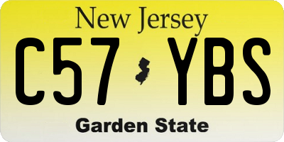 NJ license plate C57YBS