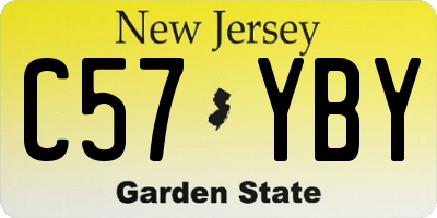 NJ license plate C57YBY