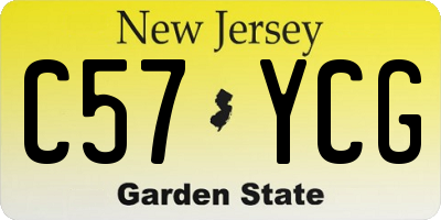 NJ license plate C57YCG