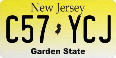 NJ license plate C57YCJ