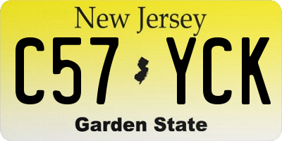 NJ license plate C57YCK