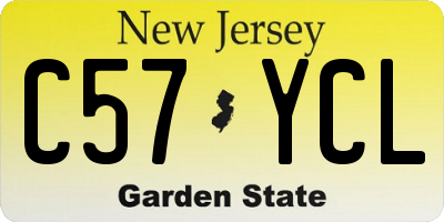 NJ license plate C57YCL