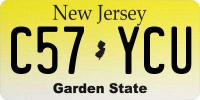 NJ license plate C57YCU