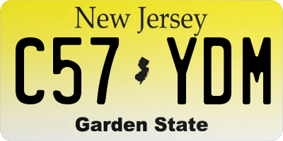NJ license plate C57YDM