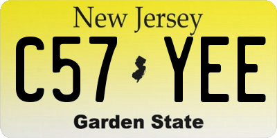 NJ license plate C57YEE