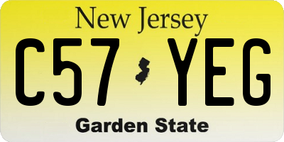 NJ license plate C57YEG