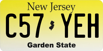 NJ license plate C57YEH